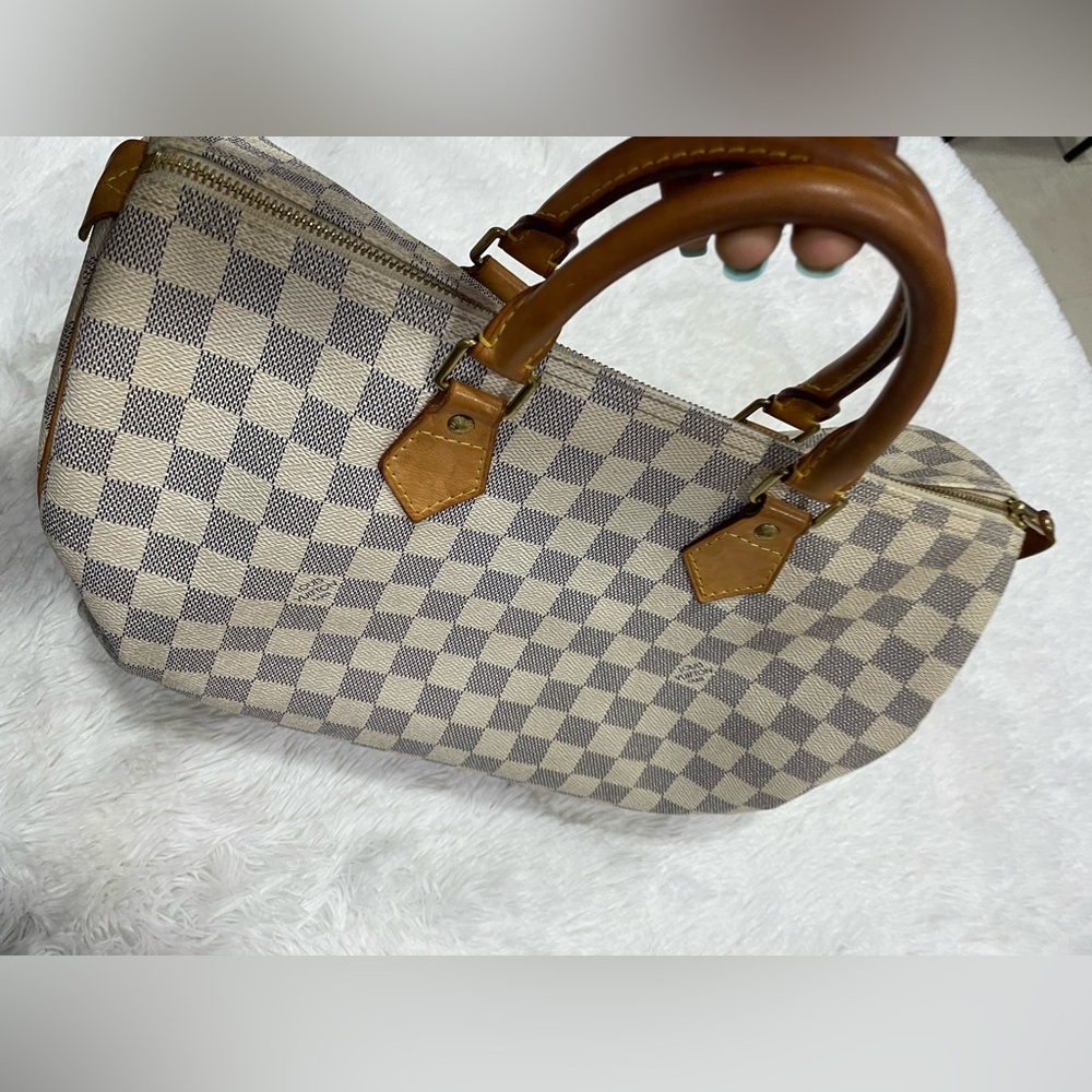 Louis Vuitton Speedy 30 Damier Azur Boston Back Checkered Pattern. Made in USA